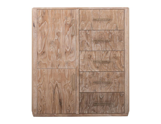 5 Drawer & 2 Door Gentleman's Chest - Mango & Teak Wood