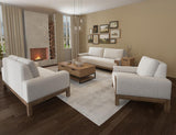 Modern Wooden Frame Sofa | Premium Fabric & Natural Design