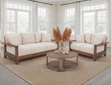 Wooden Frame Upholstered Sofa | Duna Collection Pearl Fabric