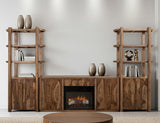 Balam Wall Unit with Fireplace | Handcrafted Mango & Teak Wood