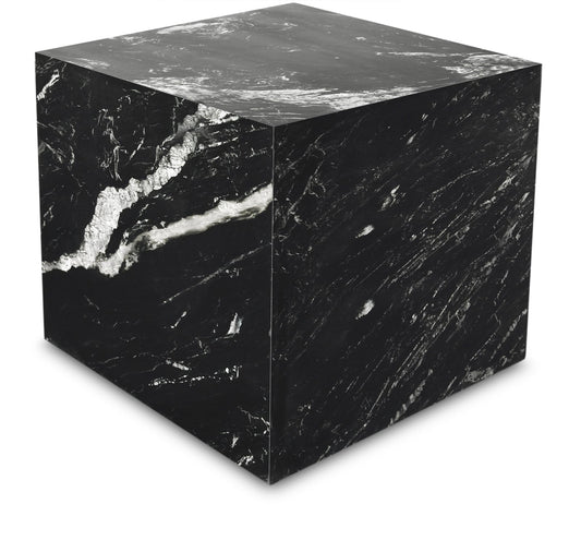 Bolzano End Table - Handcrafted Marble Accent with Unique Veining for Modern Art Deco Spaces