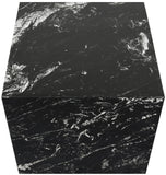 Bolzano End Table - Handcrafted Marble Accent with Unique Veining for Modern Art Deco Spaces