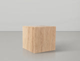 Bolzano End Table - Handcrafted Marble Accent with Unique Veining for Modern Art Deco Spaces