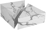 Aritzia Contemporary Coffee Table with Elegant Calacatta Surface and Geometric Design for Modern Spaces