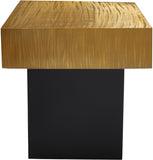 Palladium Iron Contemporary End Table - Luxe Matte Black Base with Textured Metallic Finish Design