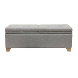 Upholstered Storage Bench Ottoman, Grey *