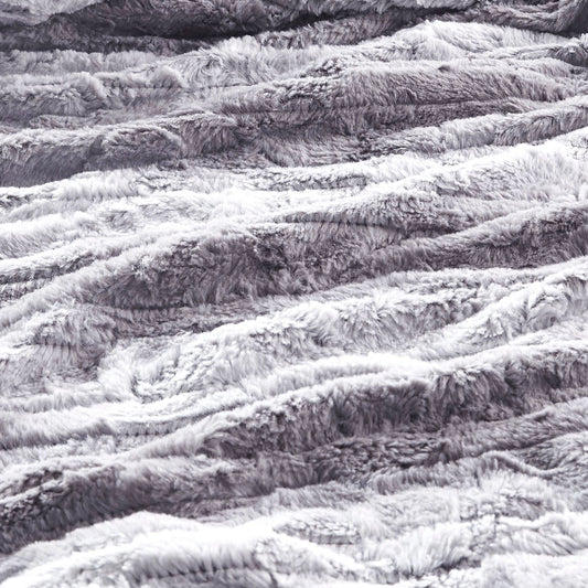 Heated 50x70" Faux Long Fur Electric Throw Blanket, Grey
