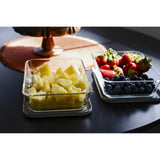 4 Piece Set (2 Containers + 2 Lids) 6.55 Cup Rectangular Glass Storage Containers, Blue