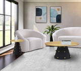 Raven Contemporary End Table with Brushed Gold Top and Matte Black Base - Stylish Modern Decor