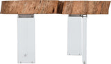 Woodland Acacia Wood Live-Edge Coffee Table with Acrylic Legs - Modern Style for Any Space