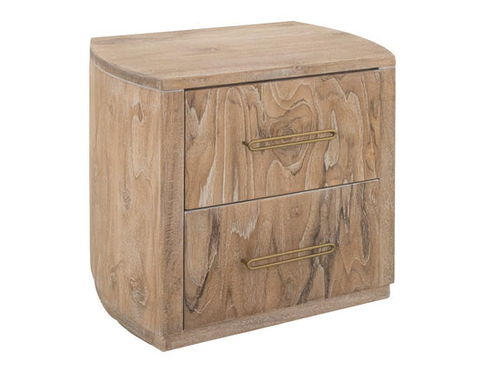 White Balam 2 Drawer Nightstand | Modern Mango & Teak Wood