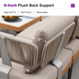 PURPLE LEAF Sicilia Classical Modular Outdoor Sectional with Oatmeal Greige Cushions Flexible Layout for Commercial Spaces