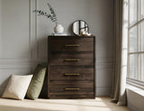 5 Drawer Chest - Dark Mesquite Mango Wood | Handcrafted