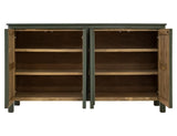 4 Door Mango Wood Console - Modern Green Finish | Xel Ha