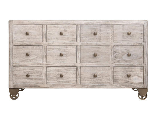 12 Drawer Console Table - Oslo Collection Mango Wood