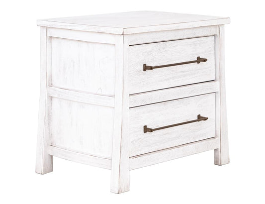 White Roots 2 Drawer Nightstand | Rustic Farmhouse Bedroom