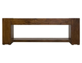 Console 94" Electric Fireplace | Teak Wood Entertainment Center