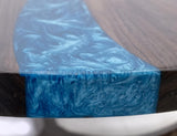 Zaphiro Cocktail Table | Sapphire Inlay Wood & Epoxy Design
