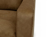Zaphiro Armchair - Modern Camel Suede Chair with Wood Base