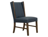 100% Leather Upholstered Chair | Forge Collection Blue