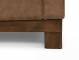 Zaphiro Armchair - Modern Camel Suede Chair with Wood Base