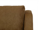 Zaphiro Armchair - Modern Camel Suede Chair with Wood Base