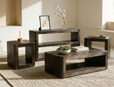 Black Balam 1 Shelf Chairside Table | Mango & Teak Wood