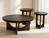 Zaphiro Cocktail Table | Sapphire Inlay Wood & Epoxy Design