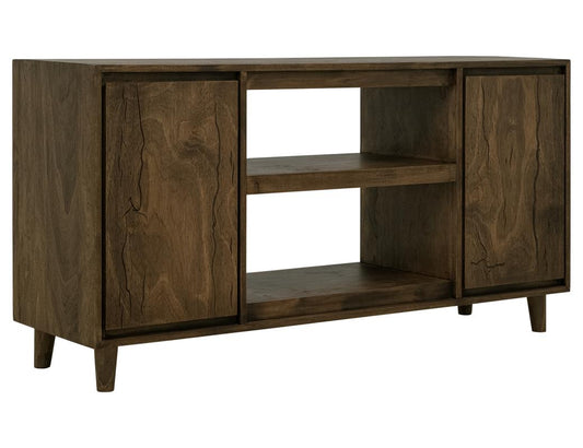 62 Inch 2 Door TV Stand - Solid Wood Savia Collection