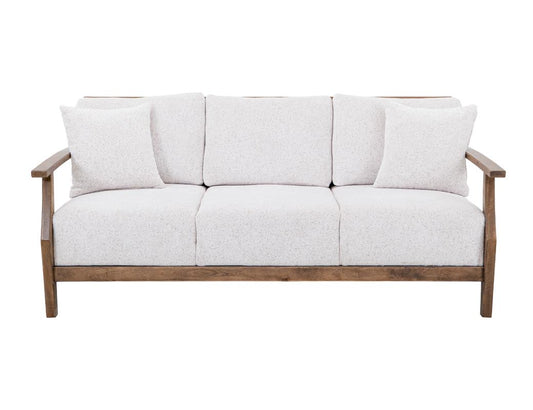 Forest Sofa | Beige Upholstered Sofa with Melina Wood Frame