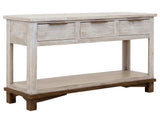 3 Drawer Sofa Table | Golden Loft Light Gray & Brown Console