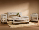 3 Drawer Sofa Table | Golden Loft Light Gray & Brown Console