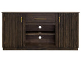 Dark Mesquite TV Stand with Fireplace - 1 Drawer 2 Door