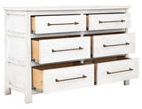 6 Drawer Dresser - White Rustic Farmhouse Bedroom Furniture