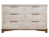 6 Drawer Dresser | Golden Loft Light Gray & Brown Wood Storage