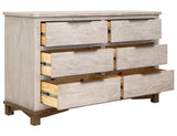 6 Drawer Dresser | Golden Loft Light Gray & Brown Wood Storage