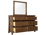 Roots Bedroom Mirror - Mango & Teak Distressed Wood Mirror
