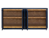 Arcadia 4 Door Console | Mango Wood Storage Cabinet Dark Blue