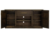 Dark Mesquite TV Stand with Fireplace - 1 Drawer 2 Door