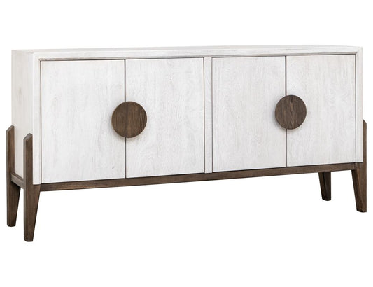 White Moka 4 Door Console - Modern Mango Wood Furniture