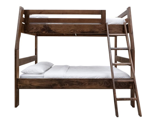 Forte Pine Twin Bunk Bed - Solid Wood Coffee Ochre Finish
