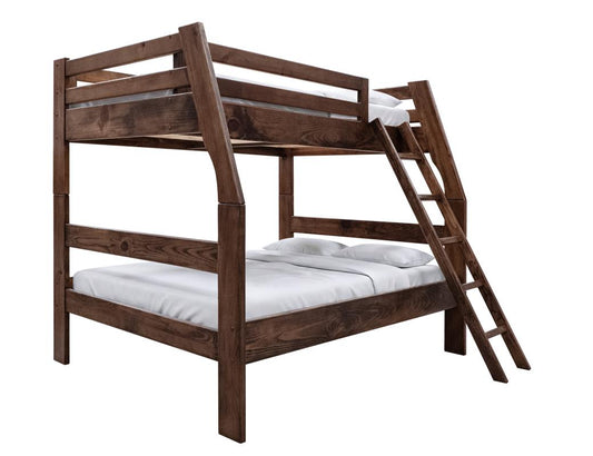 Forte Pine Twin Bunk Bed - Solid Wood Coffee Ochre Finish