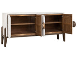 White Moka 4 Door Console - Modern Mango Wood Furniture