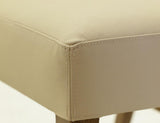 Silver Upholstered Chair | 100% Ivory Leather Wingback Dining