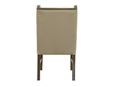 Silver Upholstered Chair | 100% Ivory Leather Wingback Dining
