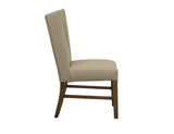 Silver Upholstered Dining Chair | Ivory Leather & Wood