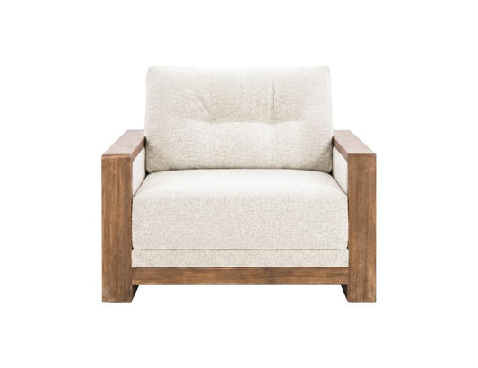 Wooden Frame & Base Armchair | Comfortable Upholstered Chair