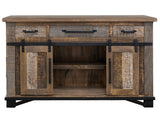3 Drawer 6 Doors Kitchen Island | Loft Brown Pine Wood Collection