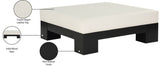 Charleville Coffee Table - Elegant Cream Vegan Leather Top with Solid Wood Base for Modern Spaces