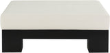 Charleville Coffee Table - Elegant Cream Vegan Leather Top with Solid Wood Base for Modern Spaces